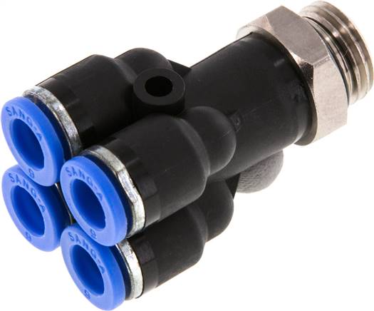 Steckanschluss-Mehrfachvert. G 1/4"-6mm, IQS-Standard