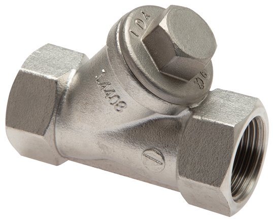 Schrägsitz-Rückschlagventil, G 2", PN 40, Edelstahl