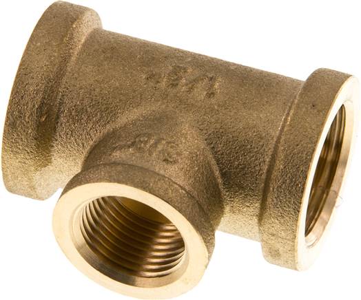 T-Stück Rp 1/2"-Rp 3/8"-Rp 1/2" (IG), Messing