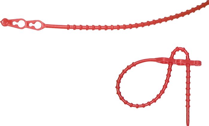 Lösbarer Kabelbinder, 240mm, 2 Befestigungsaugen, natur