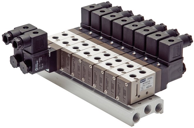 Reihenleiste (4-fach) für SF3000 (5/2 und 5/3-Wege)