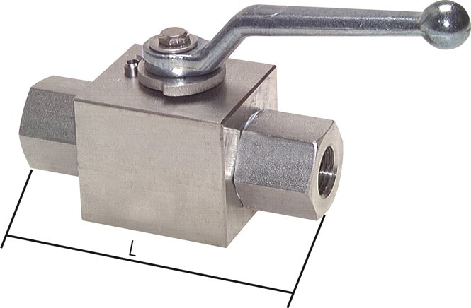 Hochdruck-Kugelhahn, Edelstahl, G 1/8", -0,999 bis 500bar, -30°C bis max. +180°C
