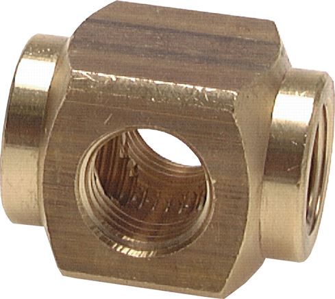 Kreuz-Verteiler 4 x G 1/8",Messing