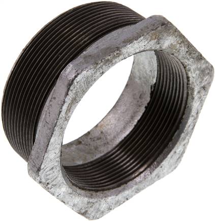 Reduziernippel R 3"(AG)-Rp 2-1/2"(IG), Temperguss verzinkt