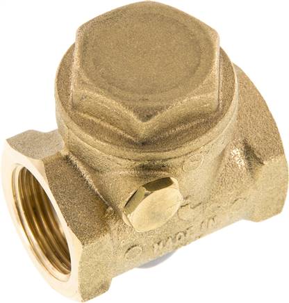 Rückschlagklappe G 3/4", PN 12, Messing, metallisch dichtend