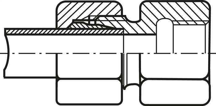 Aufschraub-Schneidringverschr. M 22x1,5-18 L (M26x1,5), Stahl verzinkt