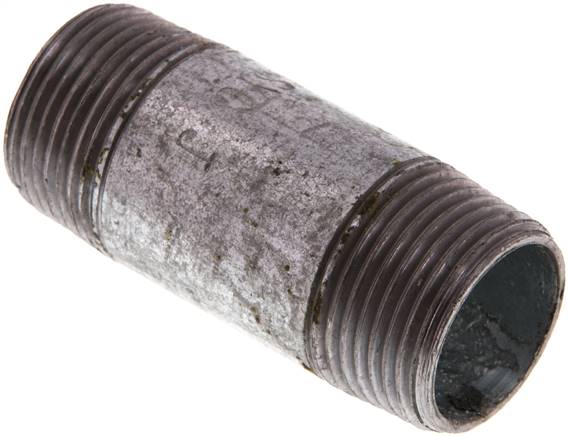 Rohrdoppelnippel R 3/4"-60mm, Stahlrohr ST 37 verzinkt