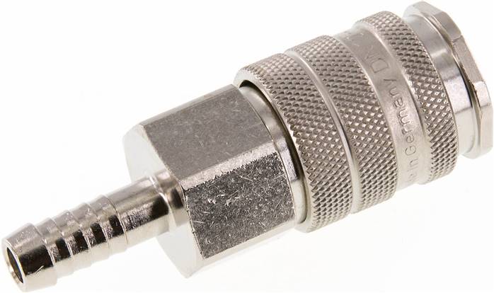 Schnellkupplung (NW10) 9 (3/8")mm Schlauch, Messing vernickelt