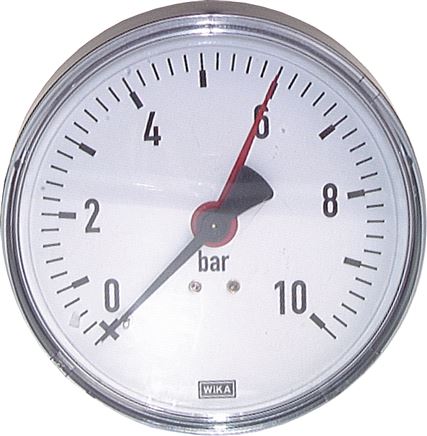 Manometer waagerecht, 100mm, 0 - 25 bar