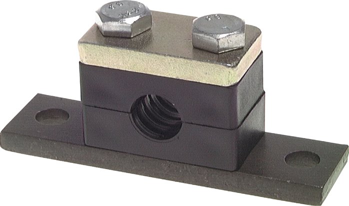 Rohrschelle, 25mm, Baugröße 3, schwere Baureihe, verlängerte Anschweißplatte