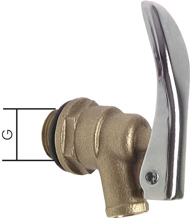 Messing-Fasshahn G 3/4", selbstschließend