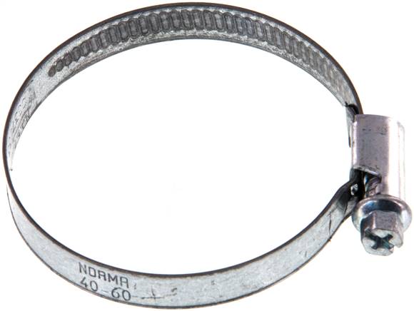 9mm Schlauchschelle 40 - 60mm, Stahl verzinkt (W1) (NORMA)