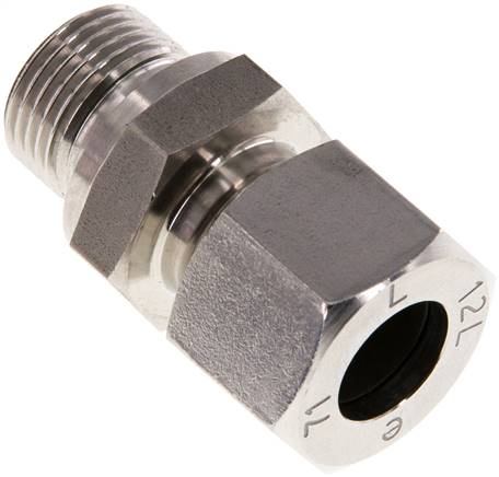 Gerade Schneidringverschr. G 3/8"-12 L (M18x1,5), 1.4571, Dichtung FKM