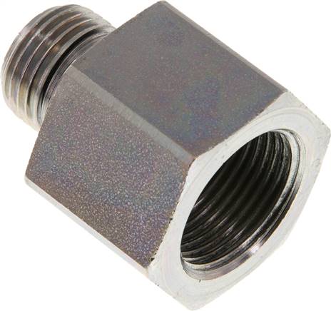 Hydraulik-Reduzierung G 1/2"(AG)-G 3/4"(IG), Stahl verzinkt, Elastomerdichtung