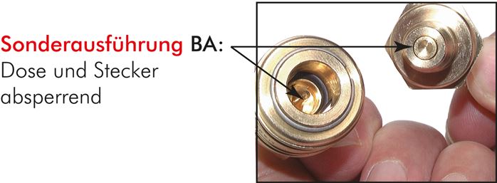 Kupplungsstecker (NW15) G 1/2"(IG), Messing, beidseitig absperrend