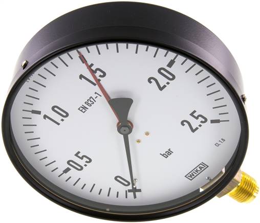 Manometer senkrecht, 160mm, 0 - 2,5 bar