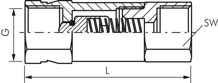 Rückschlagventil (Messing) G 1/2" (IG), PN 16