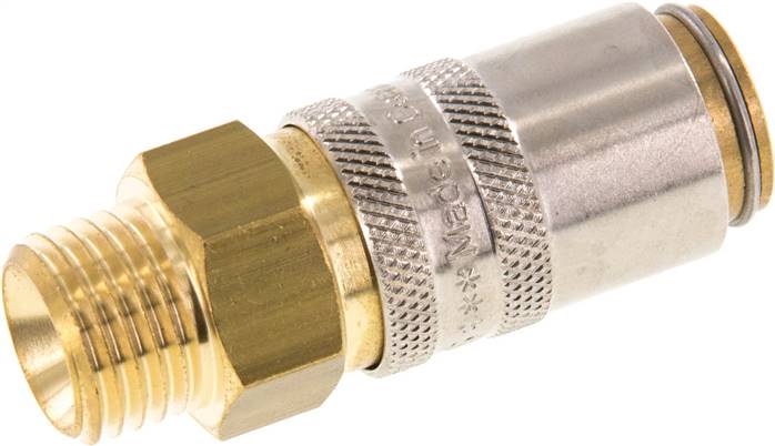 Temperier-Schnellkupplung 9mm Zapfen,M 14x1,5(AG), Messing, ohne Ventil