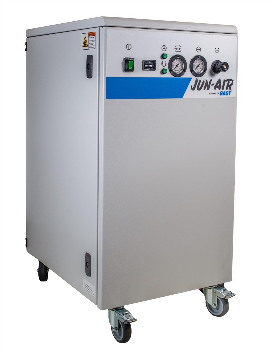 Compressore silenzioso senza olio JUN-AIR 106R-25M con serbatoio insonorizzato