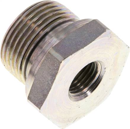 Hydraulik-Reduzierung G 3/4"(AG)-G 1/4"(IG), Stahl verzinkt, Elastomerdichtung