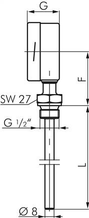 Bimetallthermometer, senkrecht D100/0 bis +160°C/63mm, Edelstahl für aggressive Medien