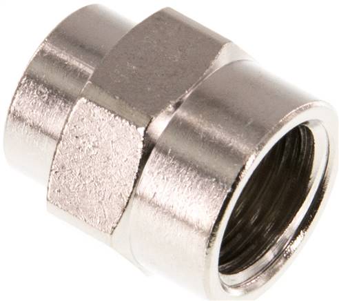 Muffe G 1/4"-G 1/8", Messing vernickelt