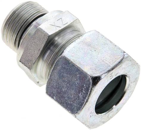 Gerade Schneidringverschr. M 18x1,5-15 L (M22x1,5), Stahl verzinkt, Dichtung FKM