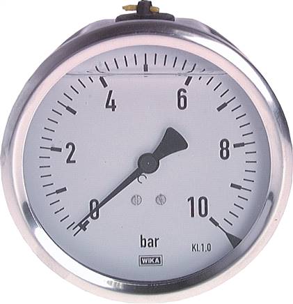 Chemie-Glycerin-Manometer waagerecht, 100mm, 0 - 250bar