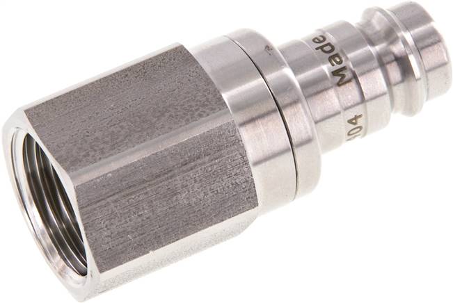 Kupplungsstecker (NW10) G 1/2"(IG), 1.4404, beidseitig absperrend