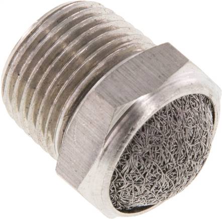Schalldämpfer NPT 3/8", Drahtgewebe, 1.4305