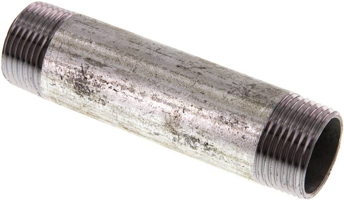 Rohrdoppelnippel R 1"-120mm, Stahlrohr ST 37 verzinkt