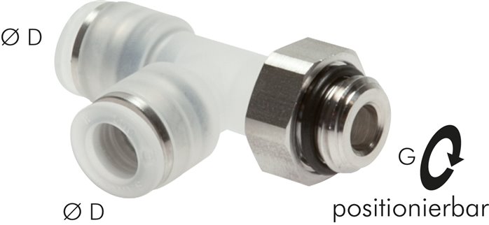 LE-Steckanschluss R 1/8"-6mm, IQS-PP, Polypropylen mit Edelstahl-Gewinde