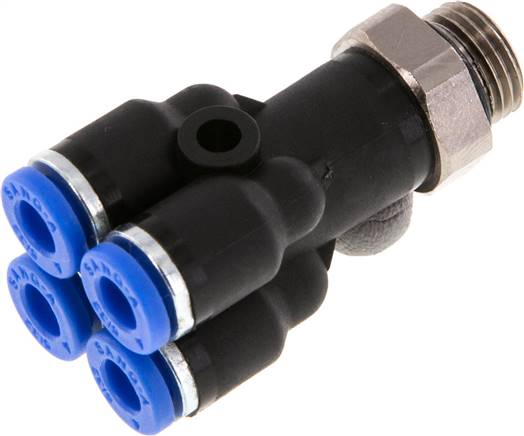 Steckanschluss-Mehrfachvert. G 1/8"-4mm, IQS-Standard