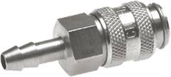 Schnellkupplung (NW5) 4mm Schlauch, 1.4404, für Stecker beidseitig absperrend