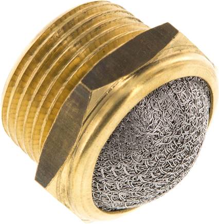 Schalldämpfer NPT 3/4", Drahtgewebe, Messing