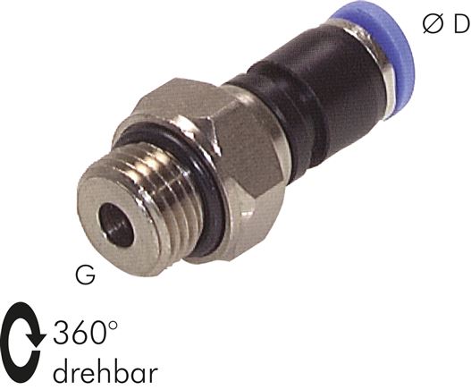 Gerade Drehverschraubung G 1/4"-6mm, IQS-Standard