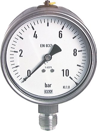 Chemie-Manometer senkrecht, 100mm, 0 - 1000 bar