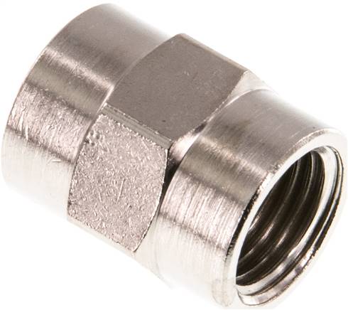 Muffe G 1/4"-G 1/4", Messing vernickelt