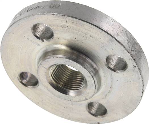 Gewindeflansch DN20-PN16 (DIN), Rp 3/4", DIN 2566, Stahl verzinkt