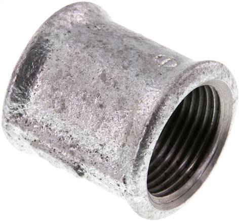 Rundmuffe Rp 1"-Rp 1", Temperguss verzinkt