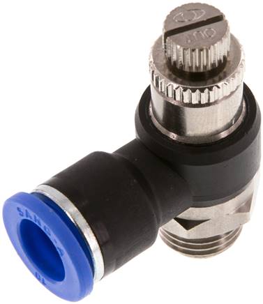 Winkel-Drosselrückschlagventil G 1/4"-10mm,abluftregelnd (Standard)