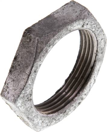 Gegenmutter Rp 1-1/2", Temperguss verzinkt