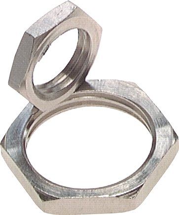 Sechskant-Gegenmutter M 10x1, Messing vernickelt