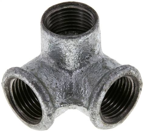 Winkelverteiler 3 x Rp 1/2" (IG), Temperguss verzinkt