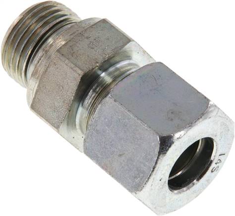 Gerade Schneidringverschr. G 1/2"-14 S (M22x1,5), Stahl verzinkt, Dichtung FKM