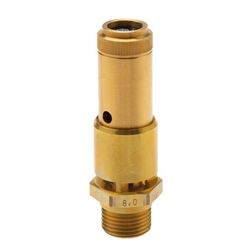 Valvola di sicurezza TÜV G 1/2" (DN10), 11,00 bar, ottone