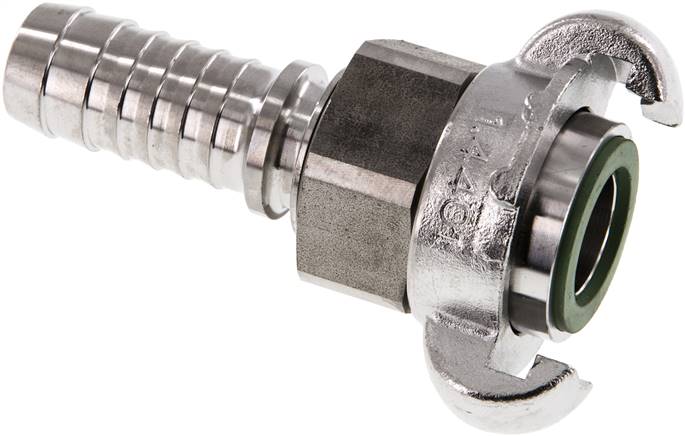 Sicherheits-Kompressorkuppl. 19 (3/4") mm Schlauch, Edelstahl