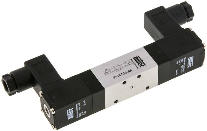 5/3-Wege Magnetventil, M 5, Mittelstellung entlüftet, 24 V=, Standard
