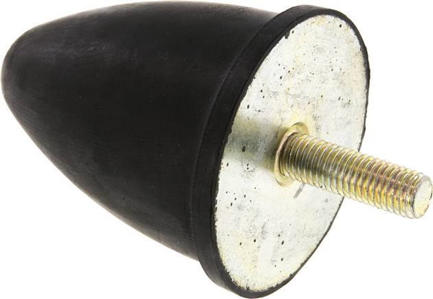 Gummi-Metall-Puffer, parabolisch, M 12 x 37