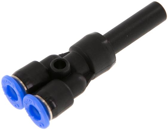 Y-Steckanschluss, 6mm Stecknippel, 4mm Schlauch